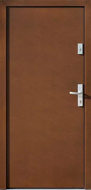Drzwi zewnętrzne nowoczesne do domu 500D w kolorze orzech.