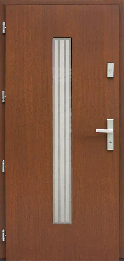 Drzwi zewnętrzne nowoczesne 454,15+ds3 orzech
