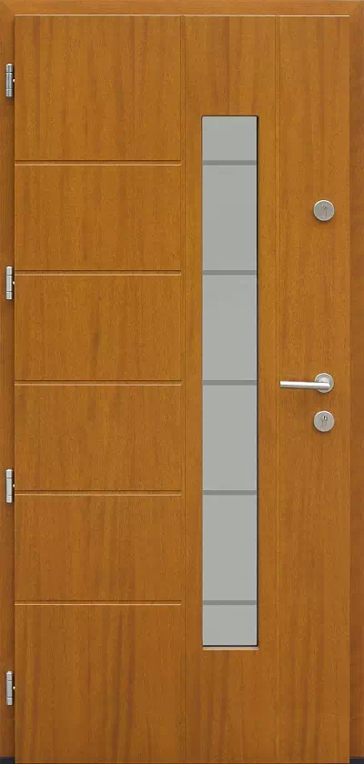 Drzwi zewnętrzne nowoczesne 471,11+ds11 złoty dąb