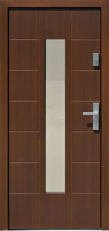 Drzwi zewnętrzne nowoczesne 471,17 orzech