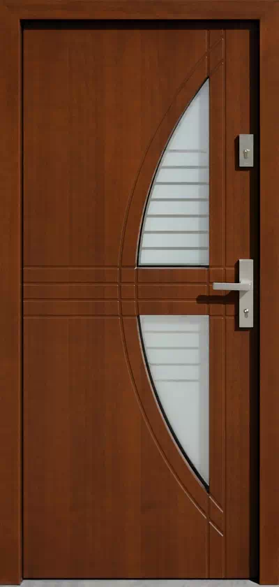 Drzwi zewnętrzne nowoczesne 495,3+ds2 orzech