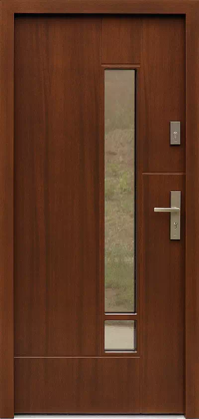 Drzwi zewnętrzne nowoczesne 498,11 mahoniowe