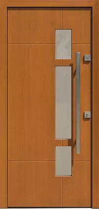 Drzwi zewnętrzne nowoczesne do domu 411,1 w kolorze ciemny dąb.