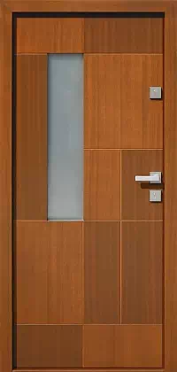 Drzwi zewnętrzne nowoczesne do domu wzór 416,11 w kolorze sapelli.