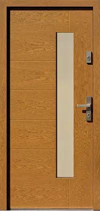 Drzwi zewnętrzne nowoczesne do domu wzór 418,1 w kolorze winchester.