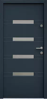Drzwi zewnętrzne nowoczesne do domu wzór 422,13 w kolorze antracyt.