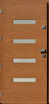Drzwi zewnętrzne nowoczesne do domu wzór 422,13B w kolorze winchester.