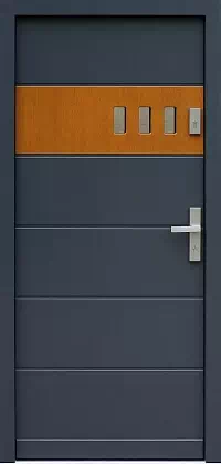 Drzwi zewnętrzne nowoczesne do domu 426,1 w kolorze antracyt + złoty dąb.