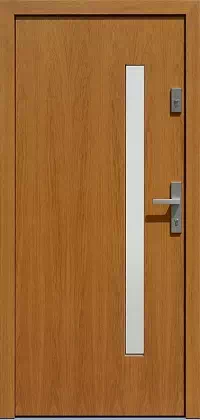 Drzwi zewnętrzne nowoczesne do domu wzór 427,11 w kolorze złoty dąb.