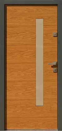 Drzwi zewnętrzne nowoczesne do domu wzór 427,13 w kolorze złoty dąb + antracyt.