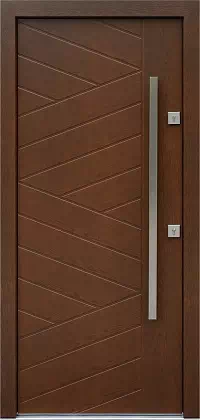 Drzwi zewnętrzne nowoczesne do domu 430,14 w kolorze orzech.