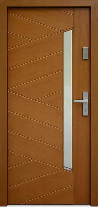 Drzwi zewnętrzne nowoczesne do domu 430,15 w kolorze ciemny dab.