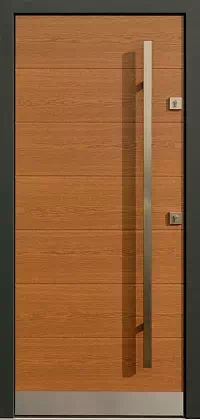 Drzwi zewnętrzne nowoczesne do domu wzór 431,2 w kolorze ciemny dab.