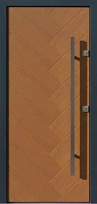Drzwi zewnętrzne nowoczesne do domu wzór 432,2 w kolorze winchester + antracyt.