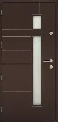 Drzwi zewnętrzne nowoczesne do domu wzór 437,11 w kolorze dąb bagienny.