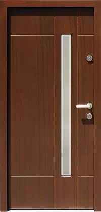 Drzwi zewnętrzne nowoczesne do domu 439,11+ds9 w kolorze orzech.