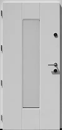 Drzwi zewnętrzne nowoczesne do domu wzór 440,11 w kolorze białe.
