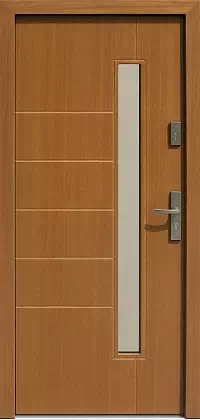 Drzwi zewnętrzne nowoczesne do domu wzór 441,11 w kolorze złoty dąb.