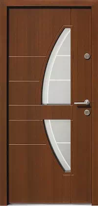 Drzwi zewnętrzne nowoczesne do domu 445,11+ds1 w kolorze orzech.