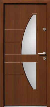 Drzwi zewnętrzne nowoczesne do domu 445,11 w kolorze orzech.