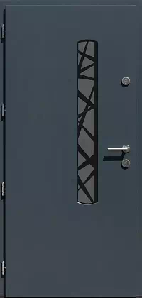 Drzwi zewnętrzne nowoczesne do domu 446,11+ds1 w kolorze szare.