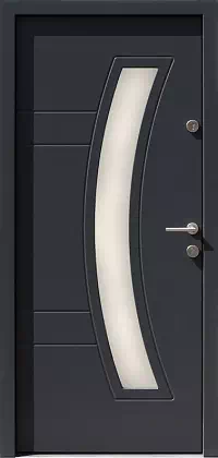 Drzwi zewnętrzne nowoczesne do domu wzór 447,11 w kolorze antracyt.