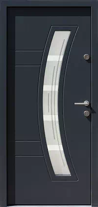 Drzwi zewnętrzne nowoczesne do domu wzór 447,11+ds1 w kolorze antracyt.