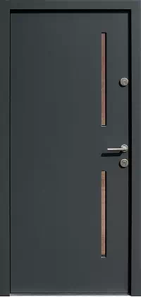 Drzwi zewnętrzne nowoczesne do domu wzór 453,11 w kolorze antracyt.