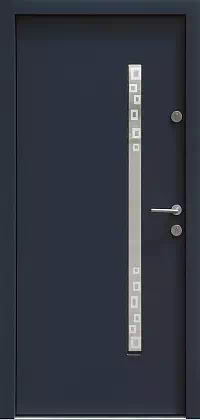 Drzwi zewnętrzne nowoczesne do domu 454,12+ds1 w kolorze antracyt.