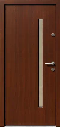 Drzwi zewnętrzne nowoczesne do domu wzór 454,12 w kolorze orzech.