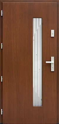 Drzwi zewnętrzne nowoczesne do domu 454,13+ds6 w kolorze orzech.