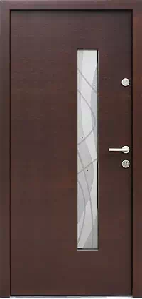 Drzwi zewnętrzne nowoczesne do domu wzór 454,16+ds4 w kolorze palisander.
