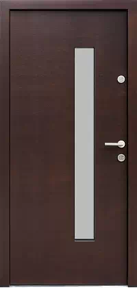 Drzwi zewnętrzne nowoczesne do domu 454,16 w kolorze palisander.