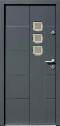 Drzwi zewnętrzne nowoczesne do domu 455,11+ds1 w kolorze antracyt.