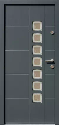 Drzwi zewnętrzne nowoczesne do domu 455,12+ds1 w kolorze antracyt.