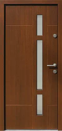 Drzwi zewnętrzne nowoczesne do domu wzór 457,11 w kolorze orzech.