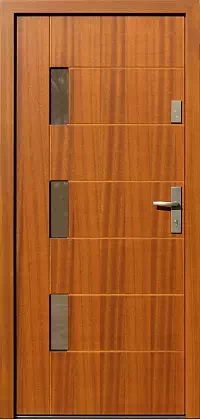 Drzwi zewnętrzne nowoczesne do domu wzór 460,1 w kolorze ciemny dąb.