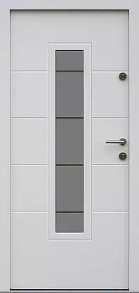 Drzwi zewnętrzne nowoczesne do domu wzór 466,17+ds11 w kolorze białe.