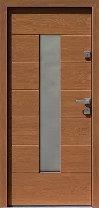 Drzwi zewnętrzne nowoczesne do domu 466,2 w kolorze ciemny dab.