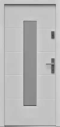 Drzwi zewnętrzne nowoczesne do domu wzór 466,3B w kolorze biale.