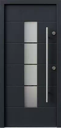 Drzwi zewnętrzne nowoczesne do domu wzór 466,5+ds11 w kolorze antracyt.