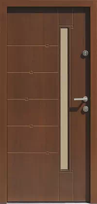 Drzwi zewnętrzne nowoczesne do domu 469,1 w kolorze orzech.