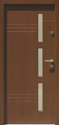 Drzwi zewnętrzne nowoczesne do domu 470,1 w kolorze orzech.