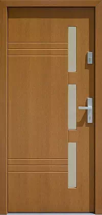 Drzwi zewnętrzne nowoczesne do domu 470,2 w kolorze złoty dąb.