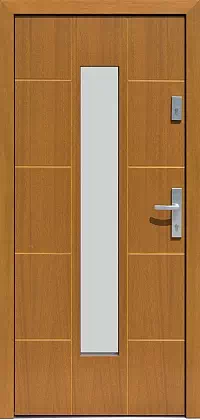 Drzwi zewnętrzne nowoczesne do domu 471,16 w kolorze jasny dąb.