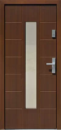Drzwi zewnętrzne nowoczesne do domu wzór 471,17 w kolorze orzech.