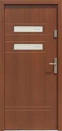 Drzwi zewnętrzne nowoczesne do domu wzór 473,11+ds1 w kolorze afromozja.