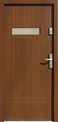 Drzwi zewnętrzne nowoczesne do domu wzór 473,12 w kolorze orzech.