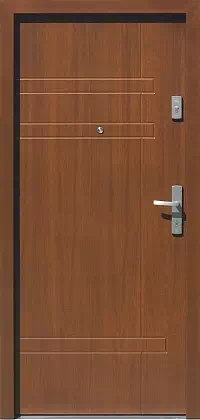 Drzwi zewnętrzne nowoczesne do domu wzór 473,2 w kolorze orzech.