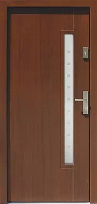 Drzwi zewnętrzne nowoczesne do domu 474,1+ds1 w kolorze orzech.